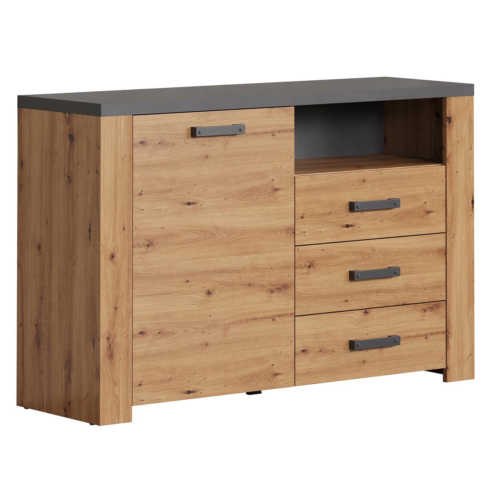 SIDEBOARD Follow Eiche Dekor - Eichefarben, Holzwerkstoff (127/127/83cm) - Trendteam