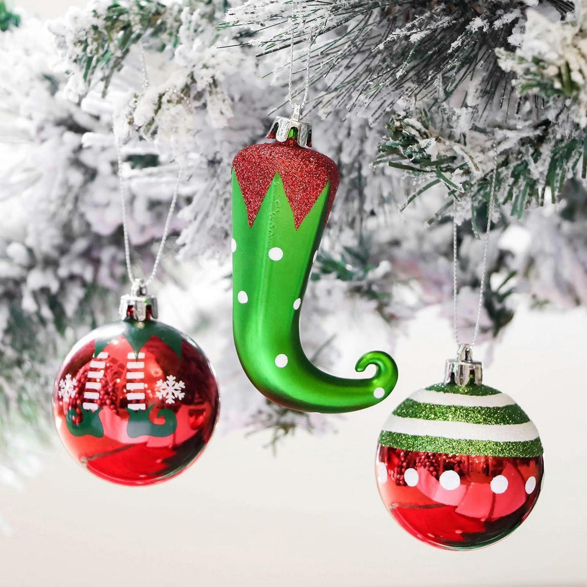 WEIHNACHTSKUGELN 70-teiliges Set Kunststoff Rot Grün Weiß - Multicolor, Kunststoff (10/10/10cm)