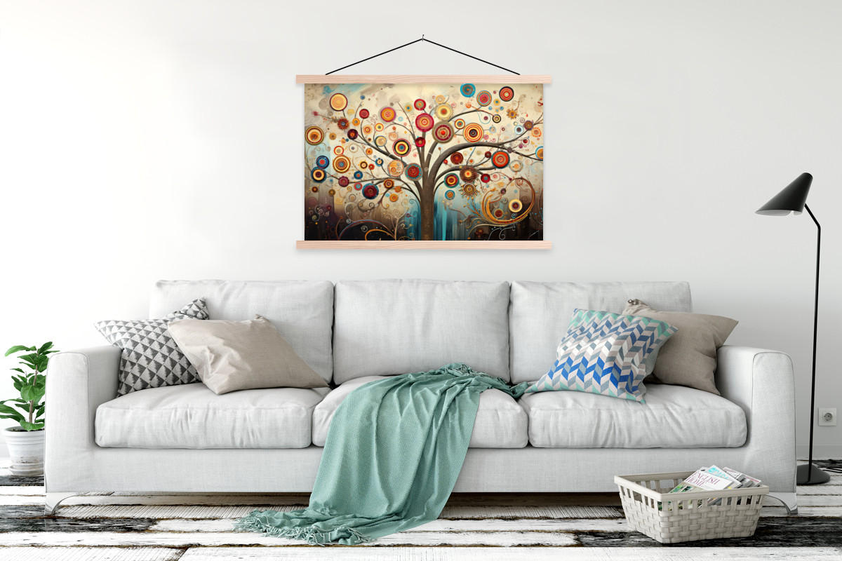 POSTER Baum - Baum des Lebens - Farbe 120x80 cm - Braun, Textil (120/80/0.15cm) - MuchoWow