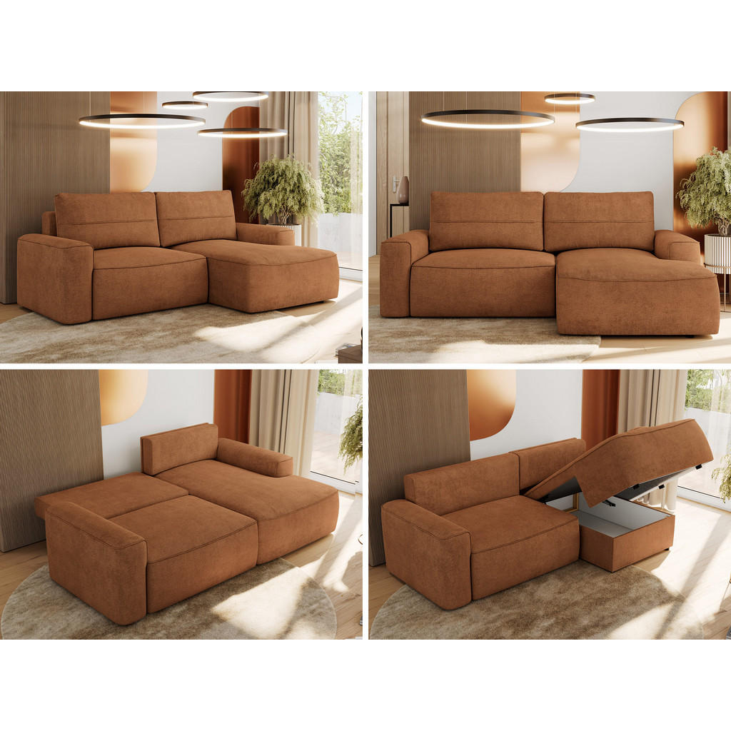 Thumbnail - MKS Ecksofa, Orange, Textil, 3-Sitzer, L-Form,L-Form, 233x144 cm, Oeko-Tex®, Wohnzimmer, Sofas & Couches, Wohnlandschaft...