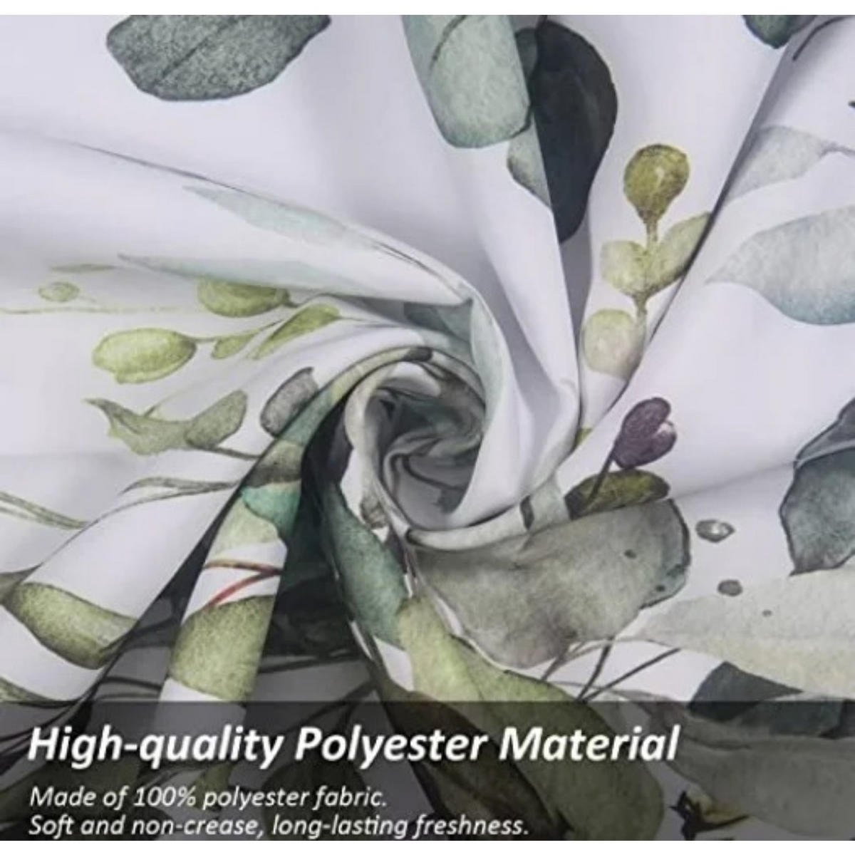 DUSCHVORHANG Grün floral bedruckt wasserdicht schimmelresistent waschbar mit Haken - Multicolor, Textil (180/180cm) - MCBOSON