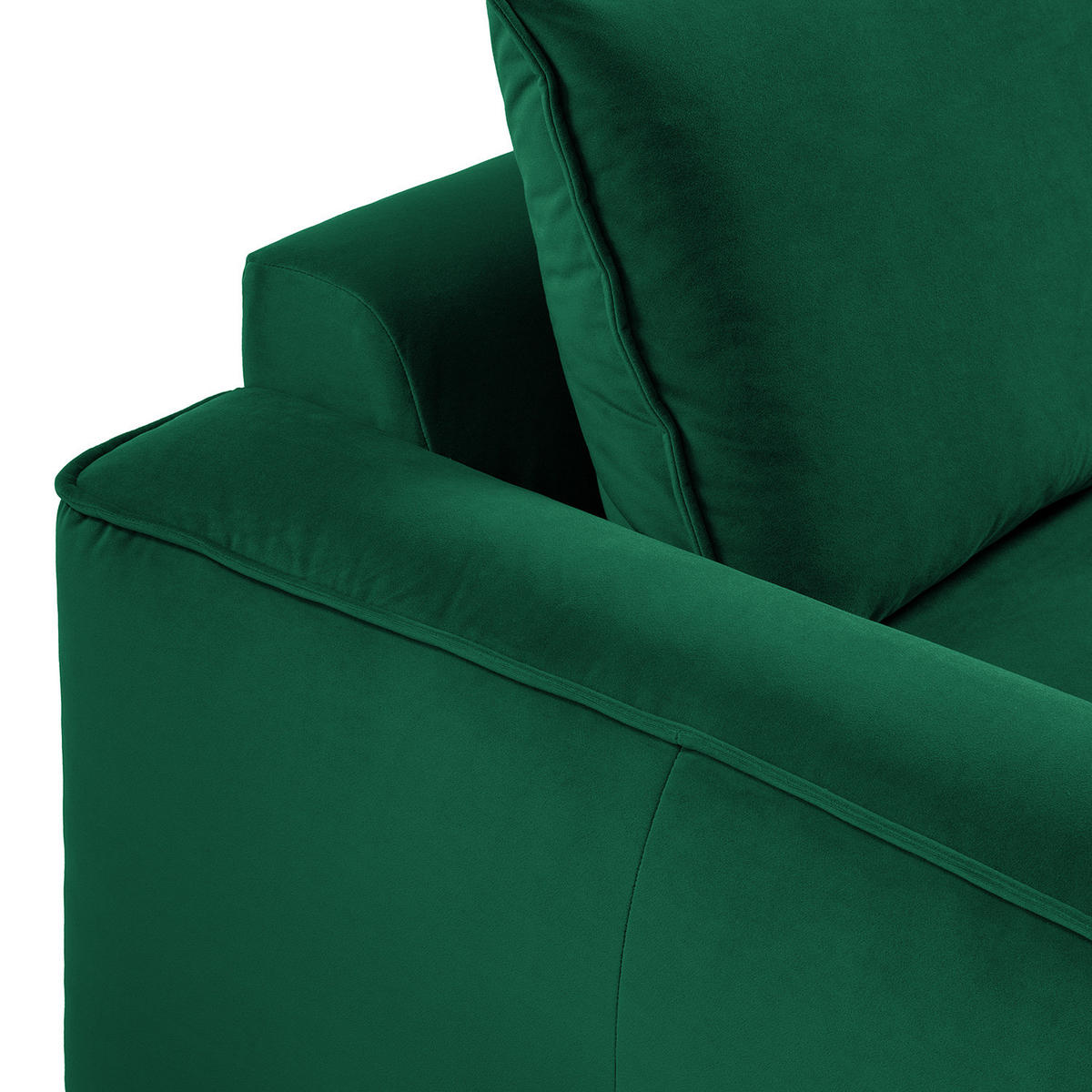 2,5-SITZER SOFA - modular - Dunkelgrün/Schwarz, Holz/Kunststoff (189/80/99cm) - home24