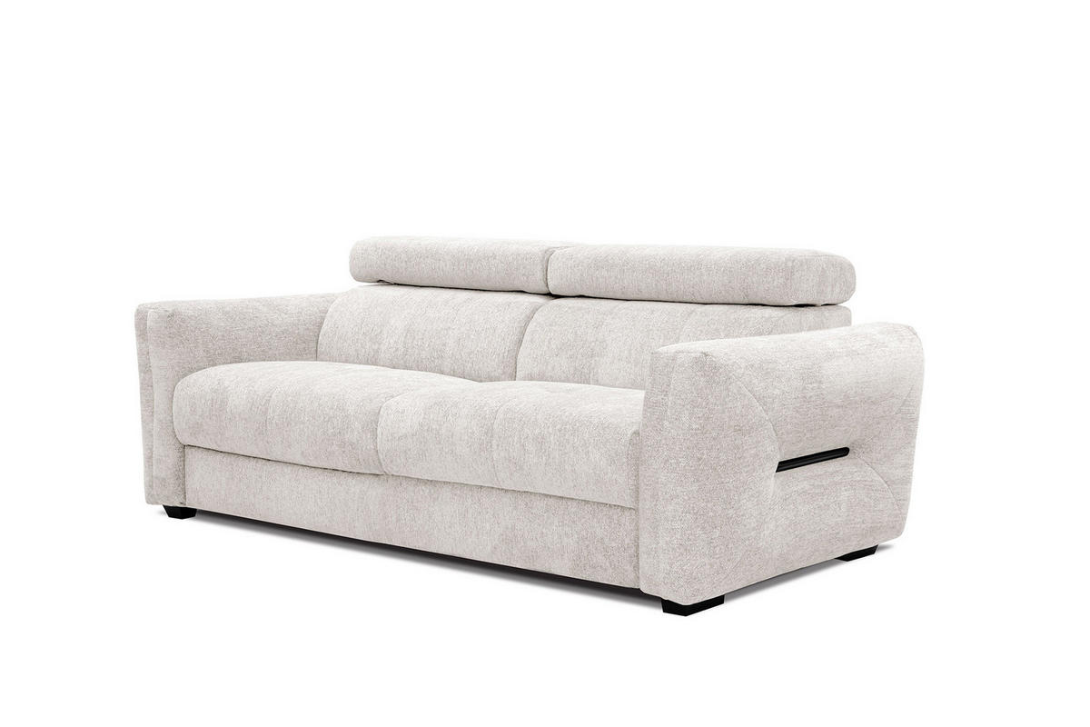 SOFA CALVERA 3-Sitzer, weiß - Schwarz/Weiß, Holzwerkstoff/Textil (204/79/106cm) - Courtois Laville