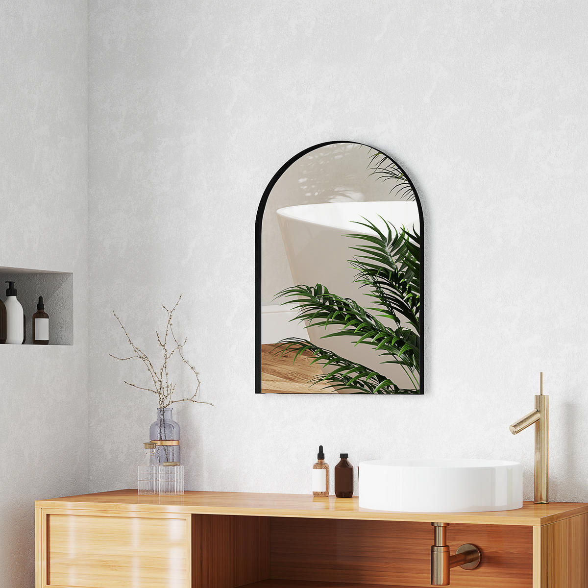BADEZIMMERSPIEGEL DE-09283 Schwarz - Schwarz, Glas (3/70/50cm) - ComfortXL