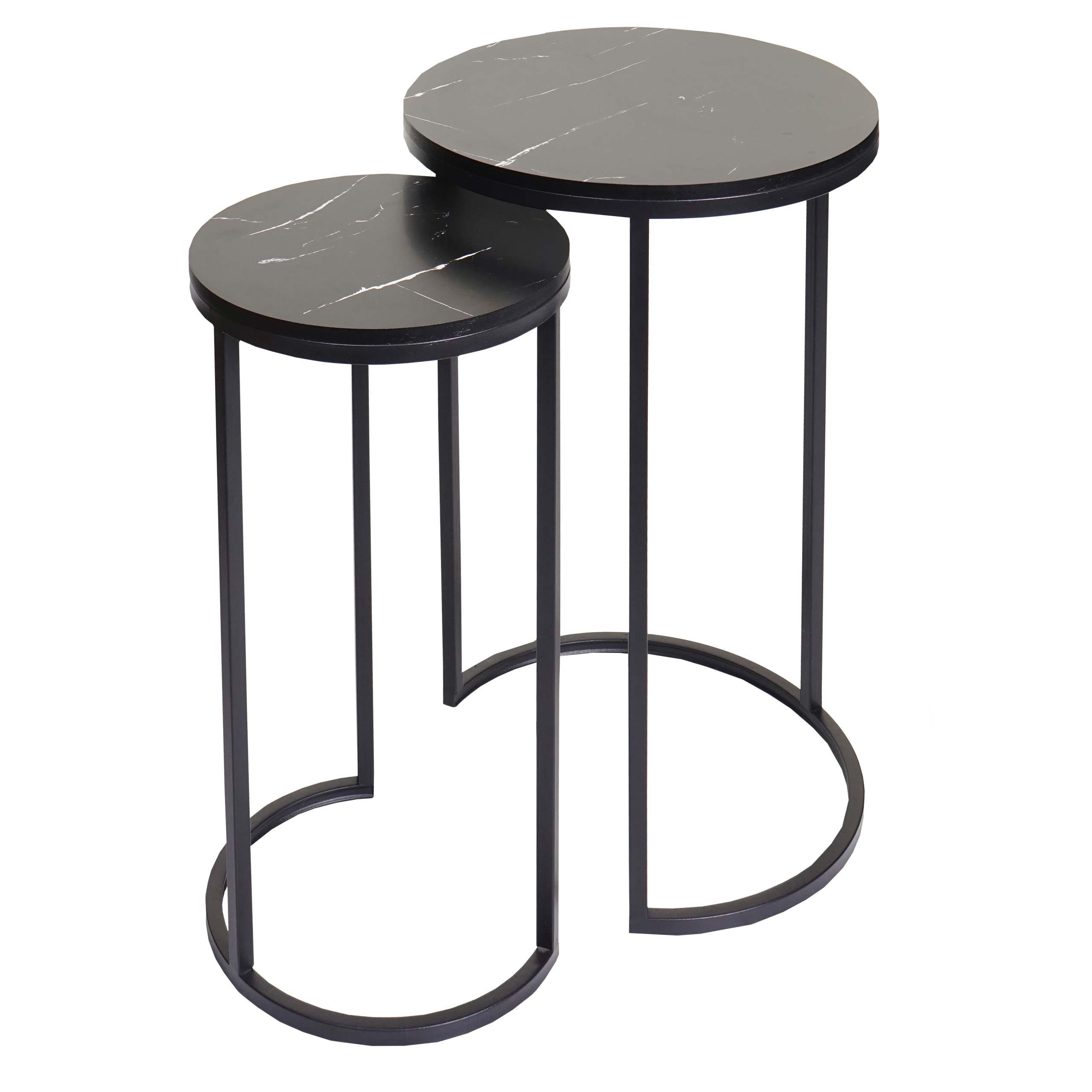 BEISTELLTISCH rund Schwarz 2er-Set - Schwarz (40.0/40.0/64.0cm) - MCW