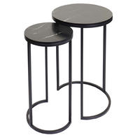 BEISTELLTISCH rund Schwarz 2er-Set - Schwarz, Holzwerkstoff (40/40/64cm) - MCW