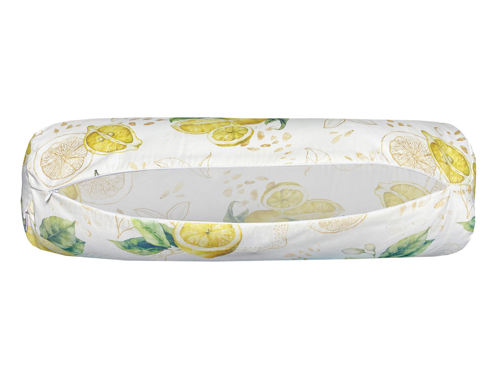 XL-ROLLENHÜLLE Italy Collection Zitronen 25/70 cm - Ecru/Gelb, Textil (25/70cm) - beties Heimtextil