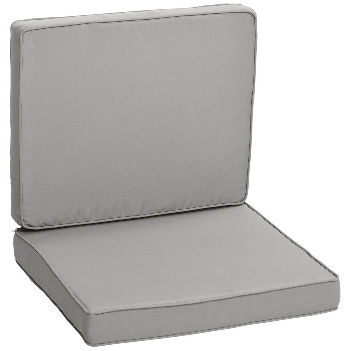 SESSELAUFLAGEN aus Polyester 56x52x7 cm in Hellgrau mit abnehmbarem Bezug - Hellgrau, Textil (52/7/56cm) - Modfu