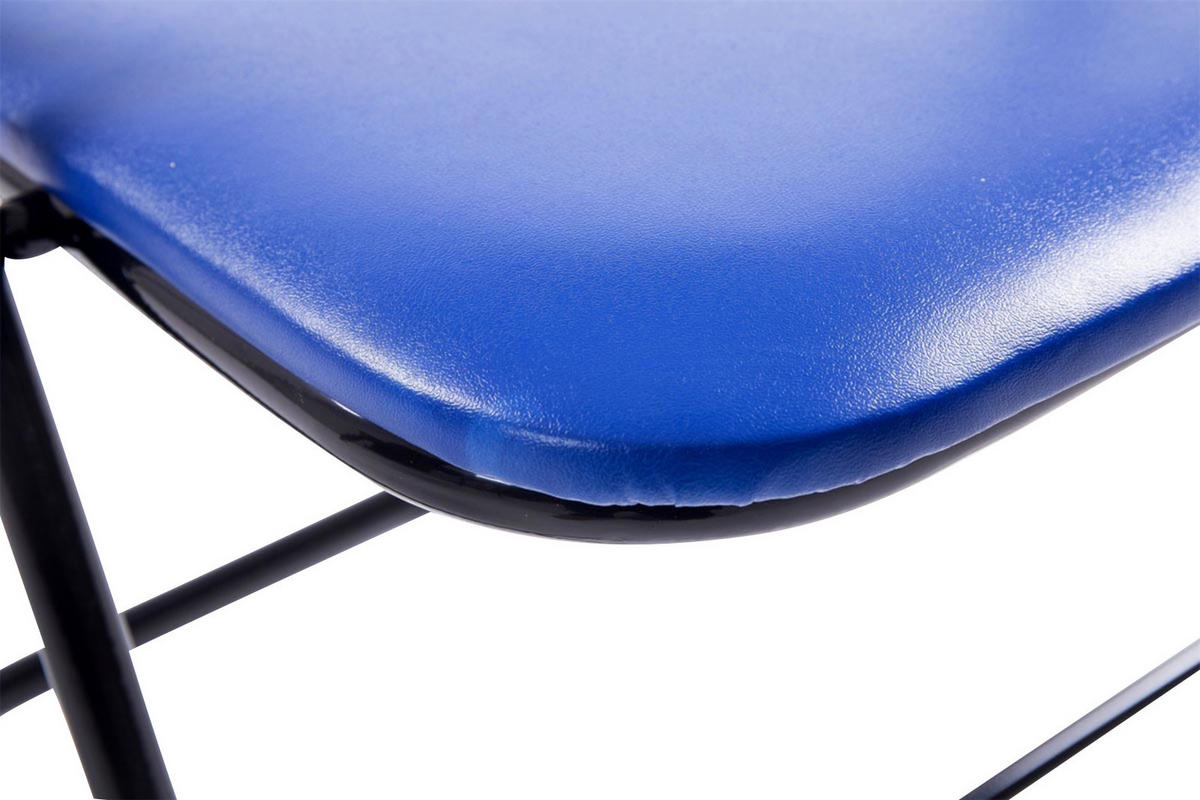 KLAPPSTUHL 2er Set Kunststoff blau/schwarz - Blau/Schwarz, Kunststoff/Textil (45/78/45cm) - CLP