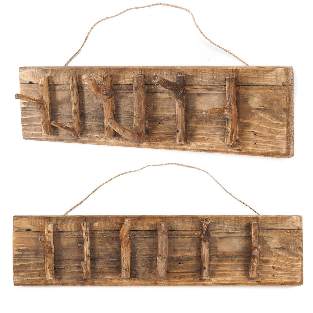 WANDGARDEROBE SAMOA Recyclingholz naturfarben - Naturfarben, Holz (60/14/11cm) - DESIGN DELIGHTS