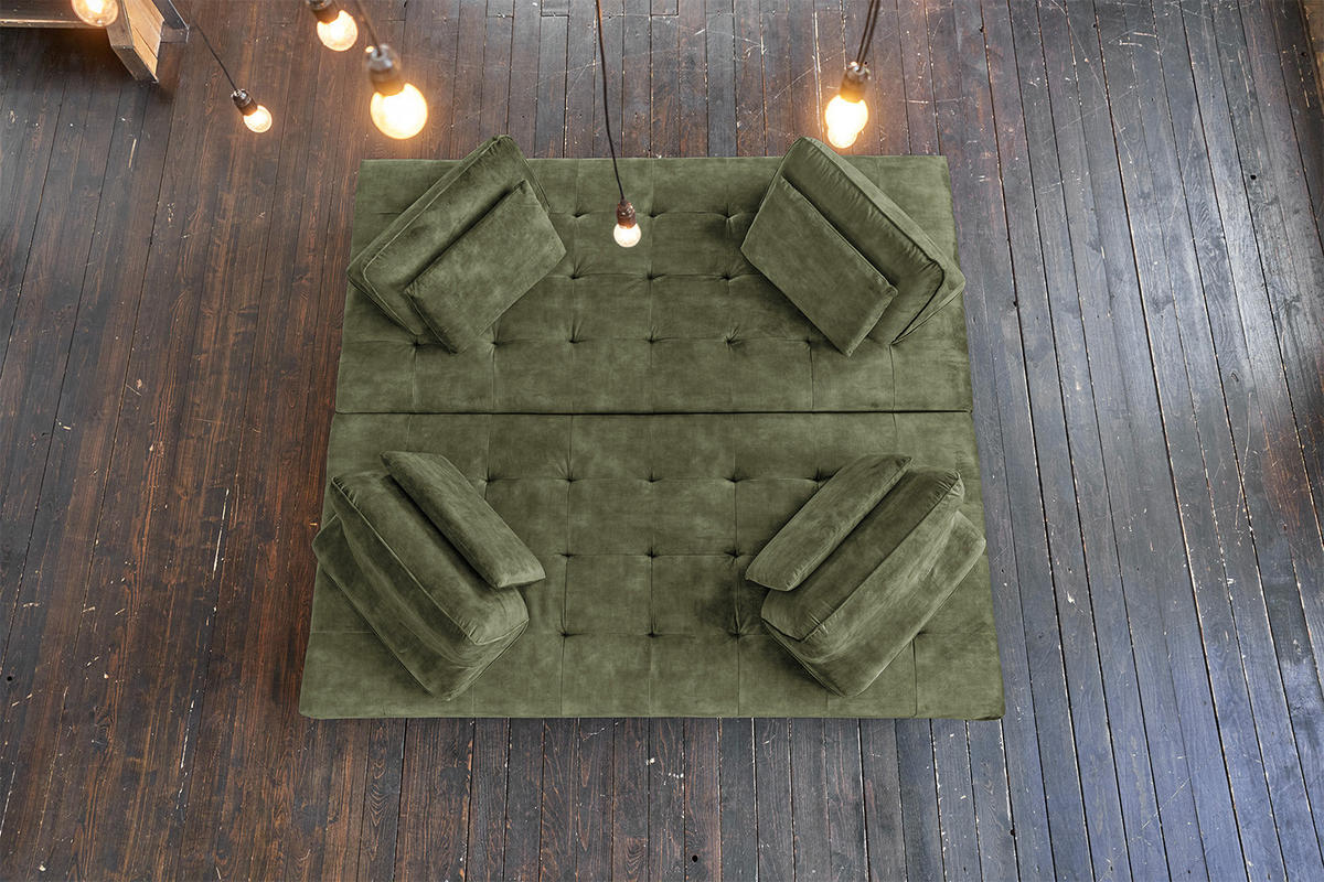 ECKSOFA WIOLO Dunkelgrün Velvet - Dunkelgrün, Textil (350/240cm) - KAWOLA