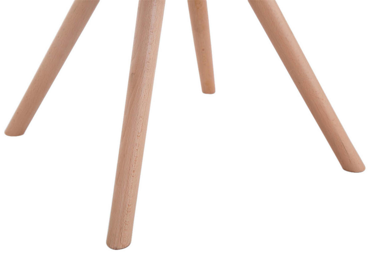 STUHL 4er Set Stoff grün - Eukalyptusholzfarben/Grün, Holz/Textil (48/84/56cm) - CLP