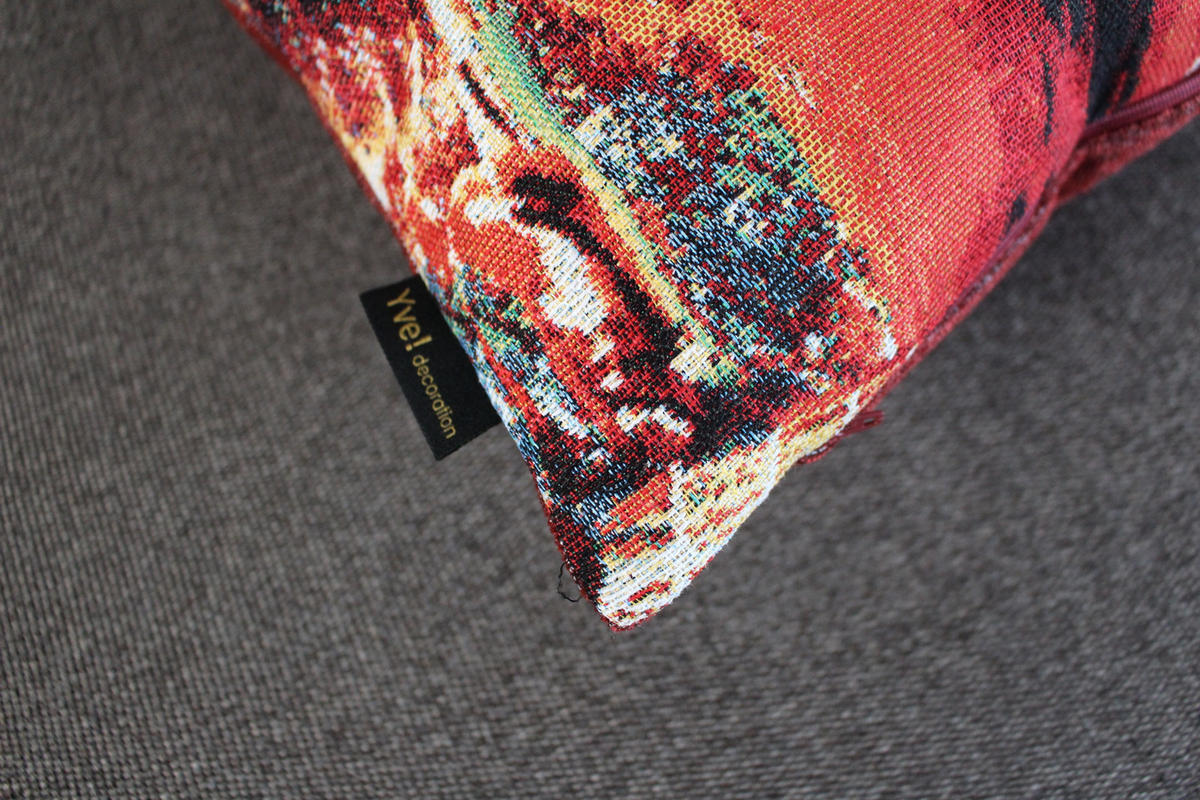 KISSENHÜLLE STARS - Multicolor/Dunkelrot, Textil (45/45cm) - Yve! decoration