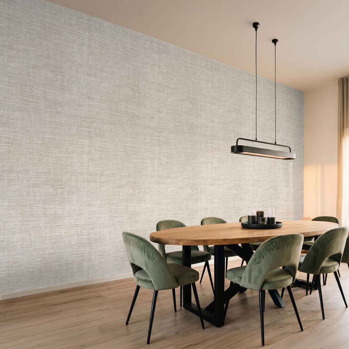 TAPETE - Leinen - Textur - Beige - 450x200 cm - Creme, Papier (450/200cm) - OnlyWow