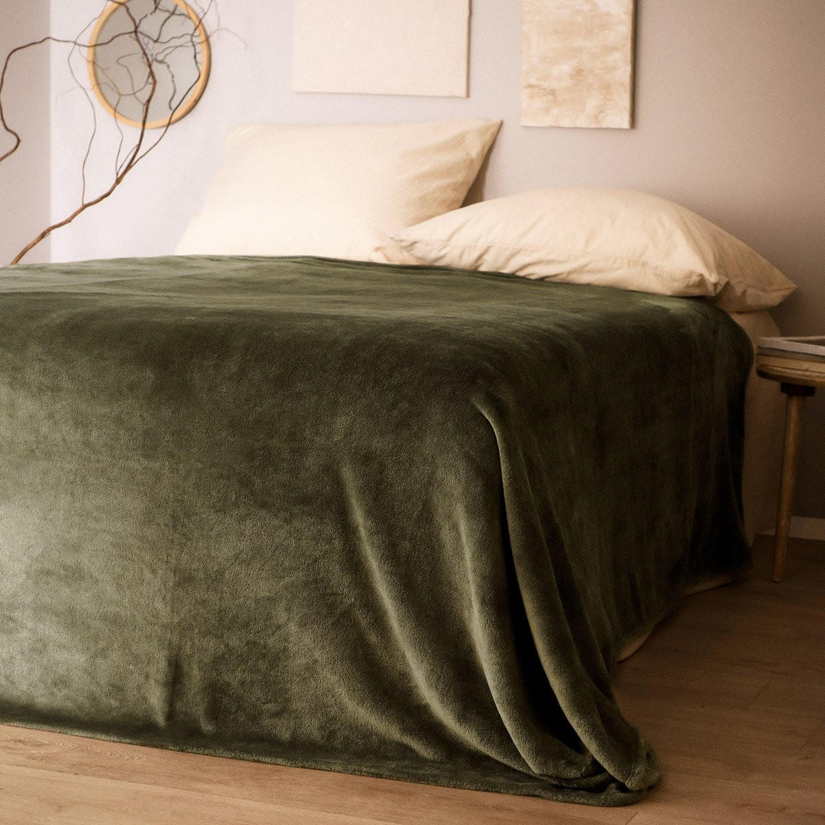 TAGESDECKE Rote olive 200x220 cm - Olivgrün, Textil (200/220cm) - Homla