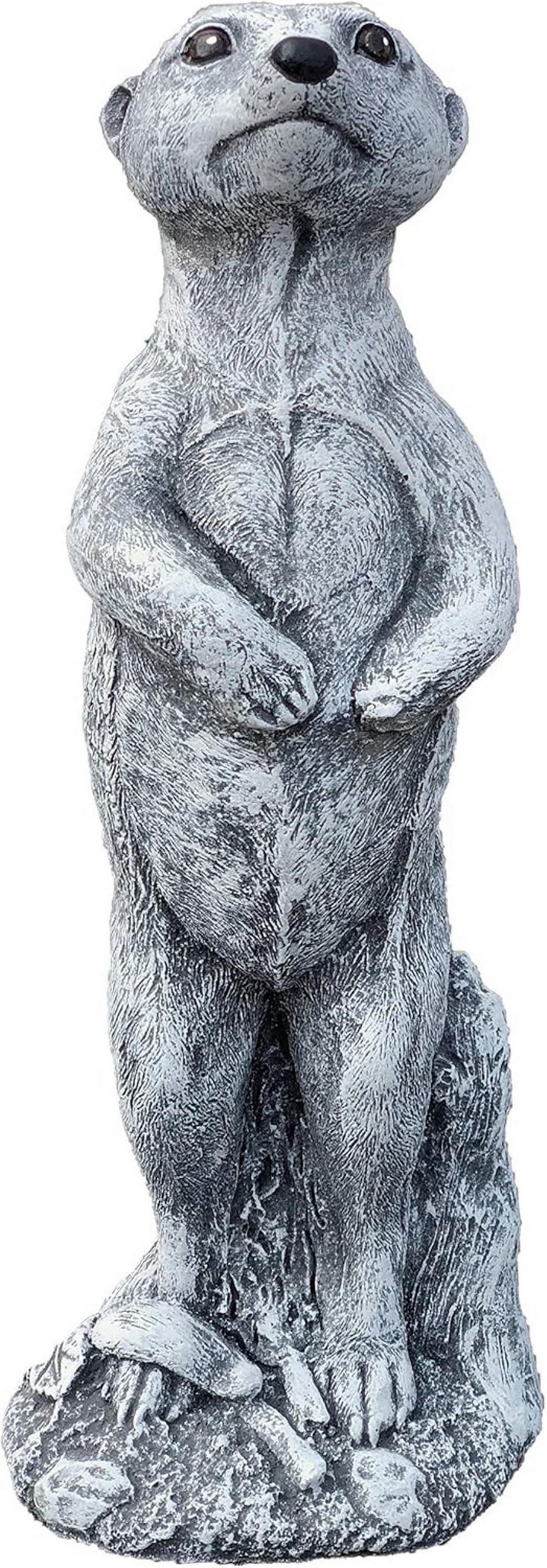 STEINFIGUR Erdmännchen stehend Steinguss frostfest wetterfest - Grau, Stein (16/36/16cm) - stoneandstyle