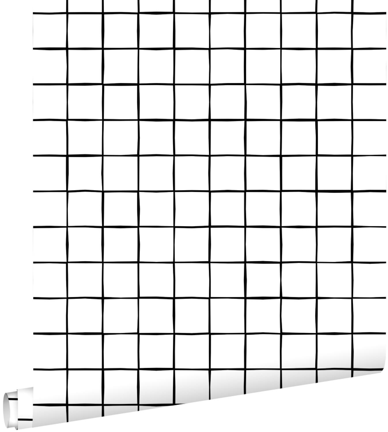 TAPETE Karomuster 53 cm x 10.05 m - Schwarz, Papier (53/1000cm) - ESTAhome
