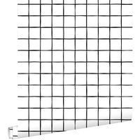 TAPETE Karomuster 53 cm x 10.05 m - Schwarz, Papier (53/1000cm) - ESTAhome