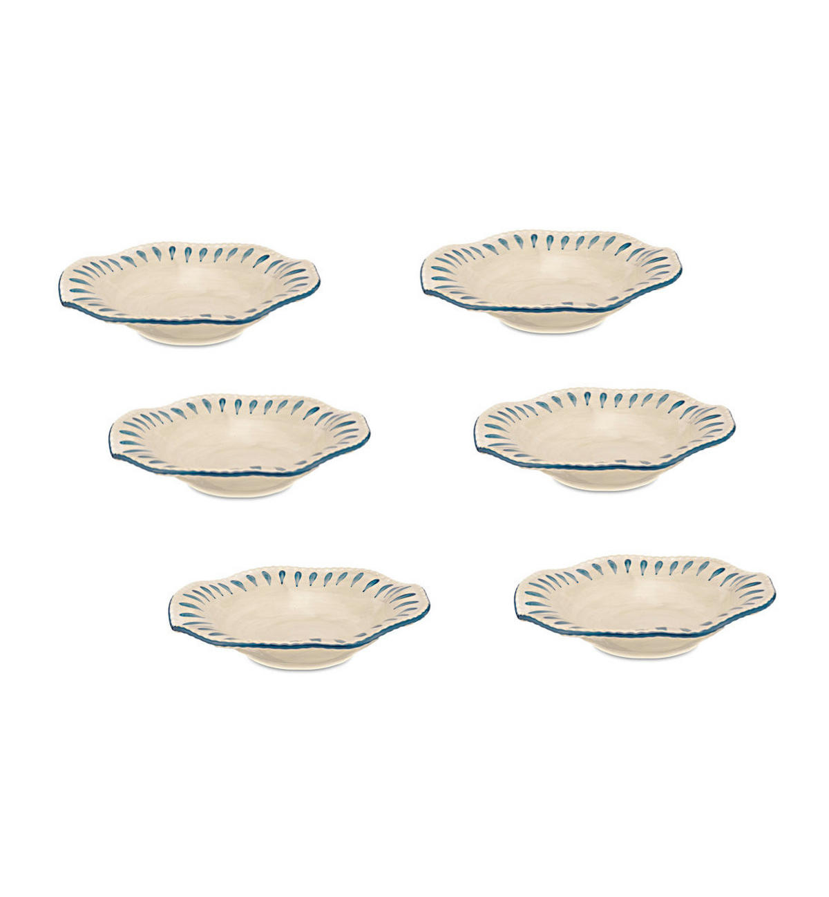 SUPPENTELLER Domitilla Nachtblau - Multicolor, Keramik (22.5cm) - Rose & Tulipani