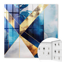SCHLÜSSELBOX Weiß 30x30 cm – Türöffnung nach rechts - Blaue Eleganz - Blau, Metall (30/30/5cm) - TULUP