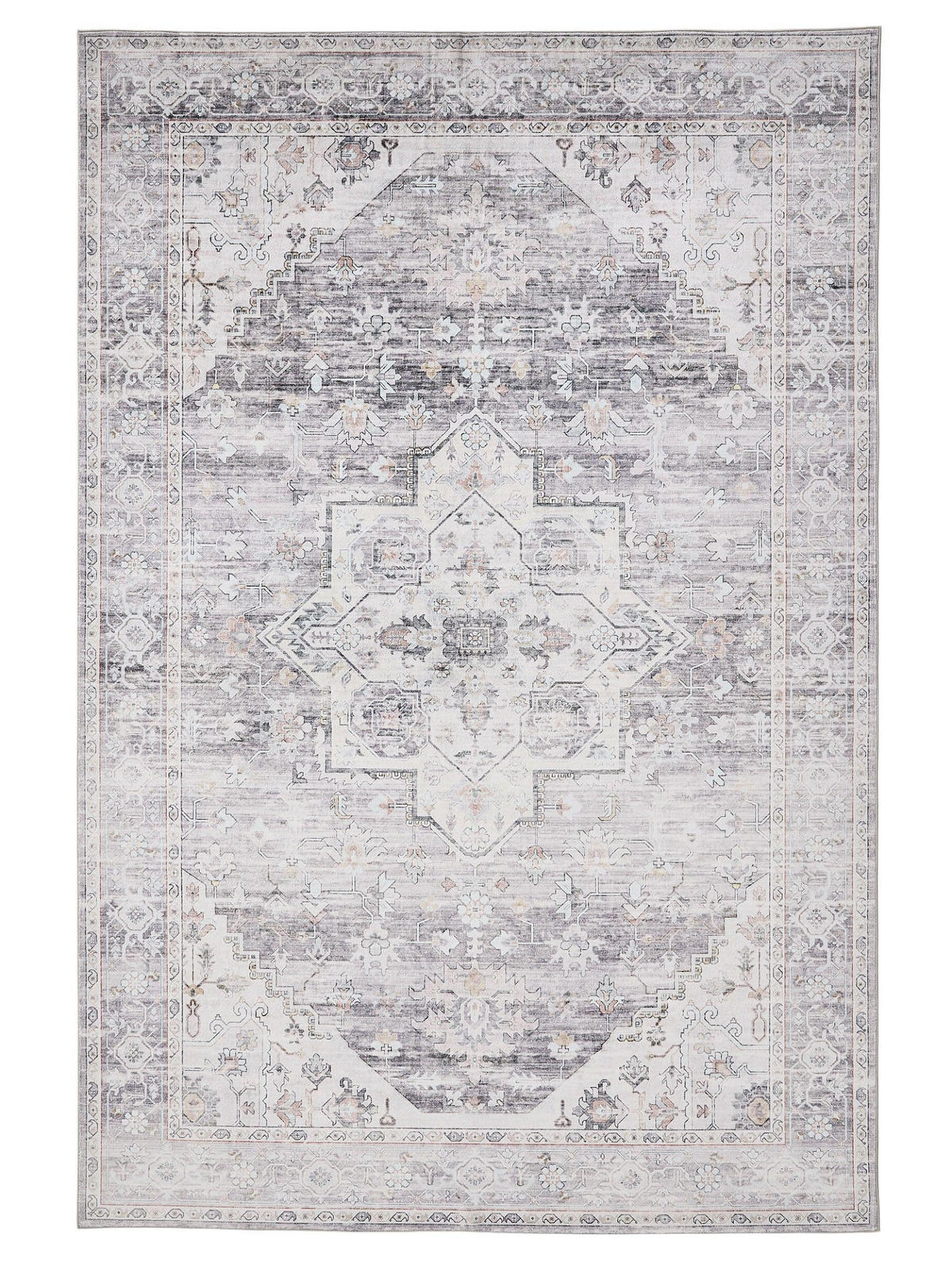 VINTAGE-TEPPICH Miray waschbar 160/230 cm - Grau, Kunststoff (160/230cm) - benuta Nest