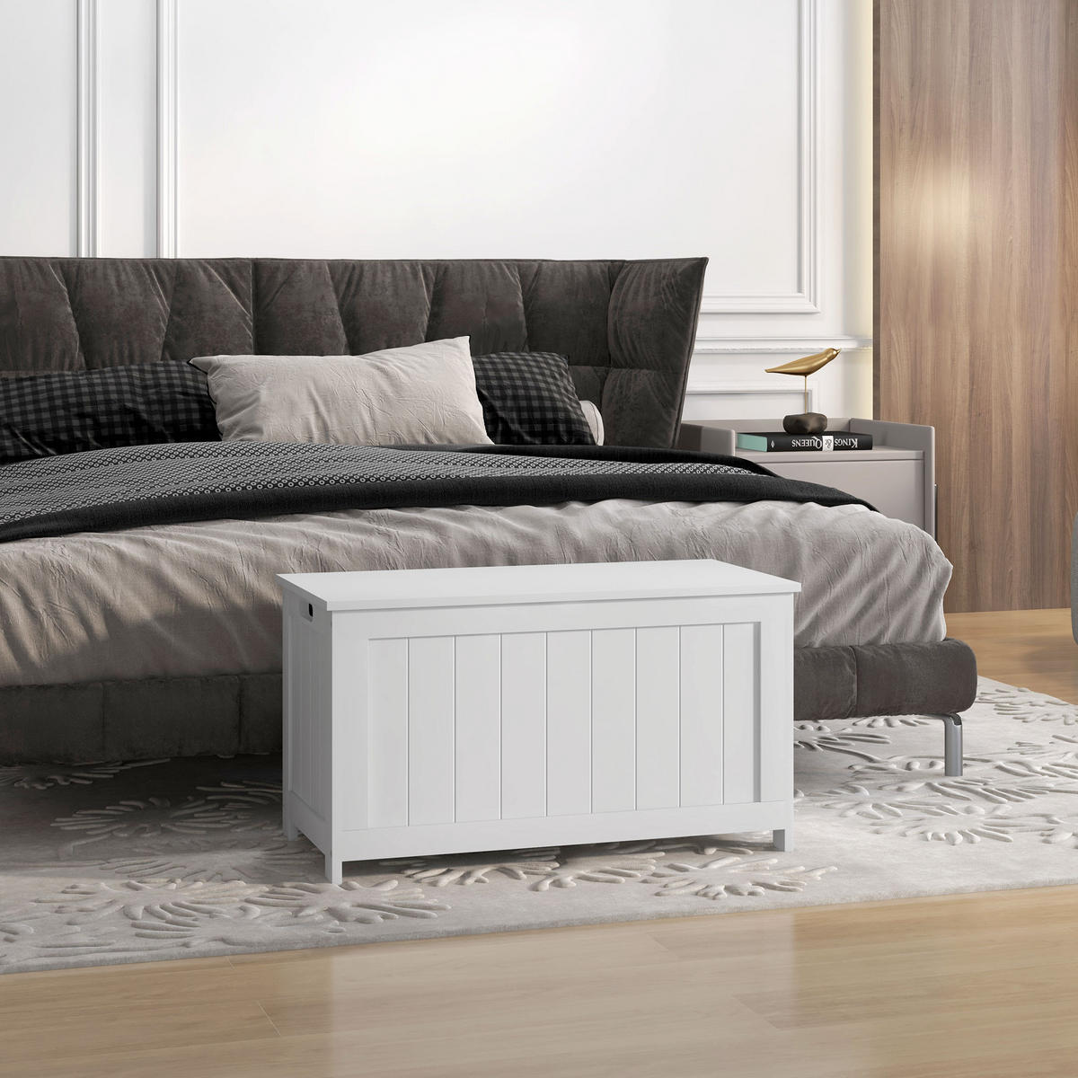 AUFLAGENBOX, MDF, Weiß, 81 x 40 x 46 cm - Weiß, Holzwerkstoff (40/46/81cm) - HOMCOM