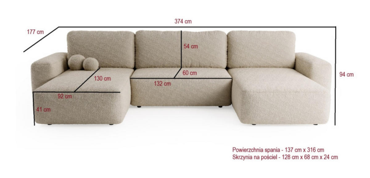 ECKSOFA Hellbeige ILO Mit Bettkasten Und Schlaffunktion - Beige, Textil (374/177cm) - Sepro Meble