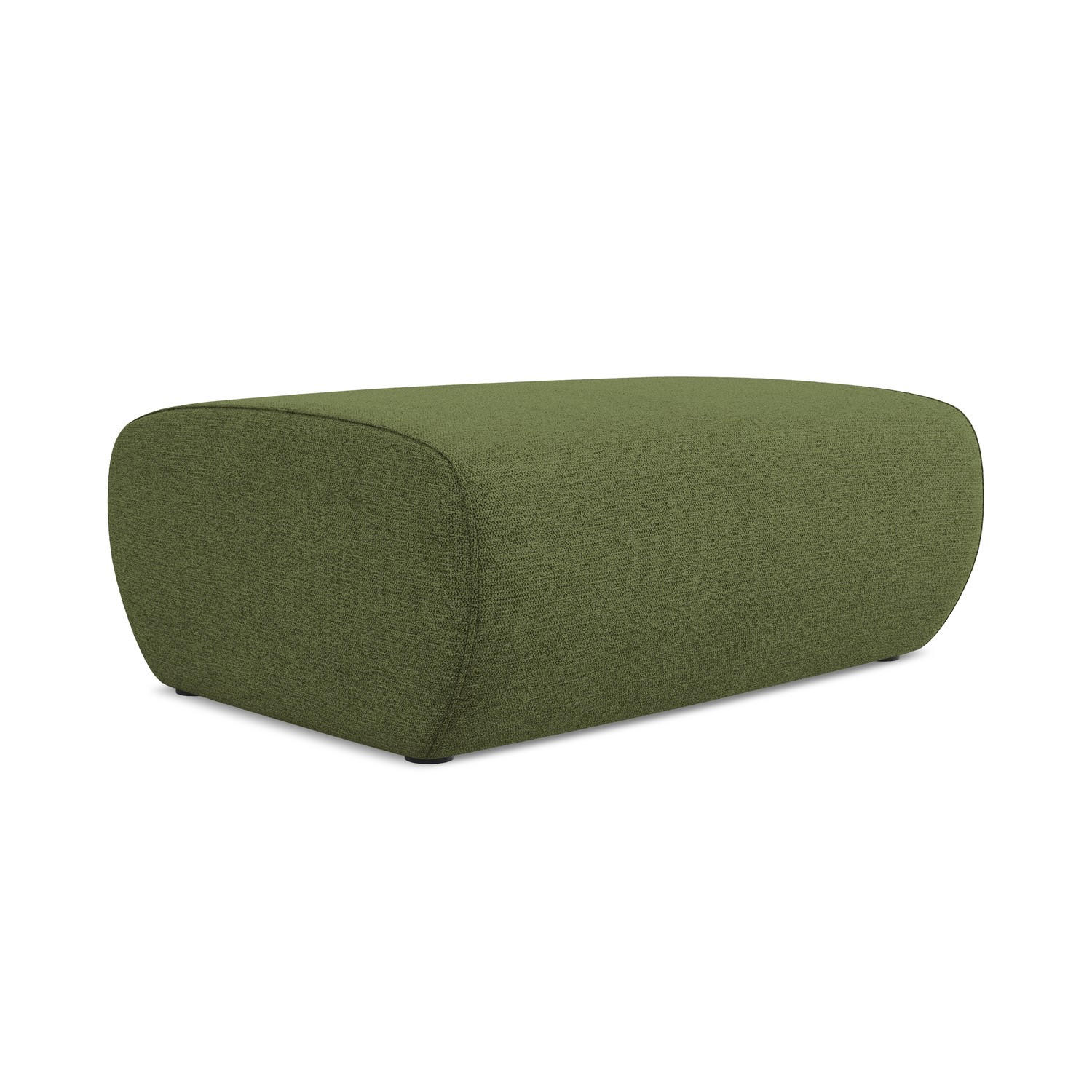 POUF Chenille Stoff Grün - Dunkelgrün/Schwarz, Kunststoff/Textil (102/40/62cm) - LaMiaSofa