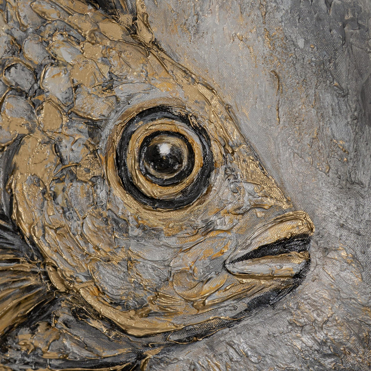 GEMÄLDE Goldene Tiefe Schattenfugenrahmen Grau 70x50 cm - Grau, Holz (70/50cm) - YS-art gallery