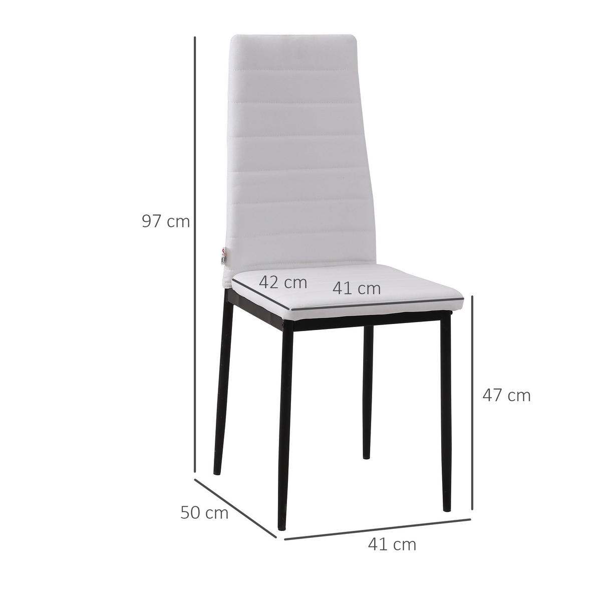 STÜHLE Weiß 4 Stück - Weiß, Metall (41/97/50cm) - GiPP