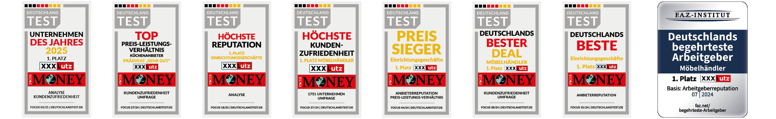 XXXLutz Siegel - DEUTSCHLANDTEST.DE und faz.net/begehrteste-Arbeitgeber