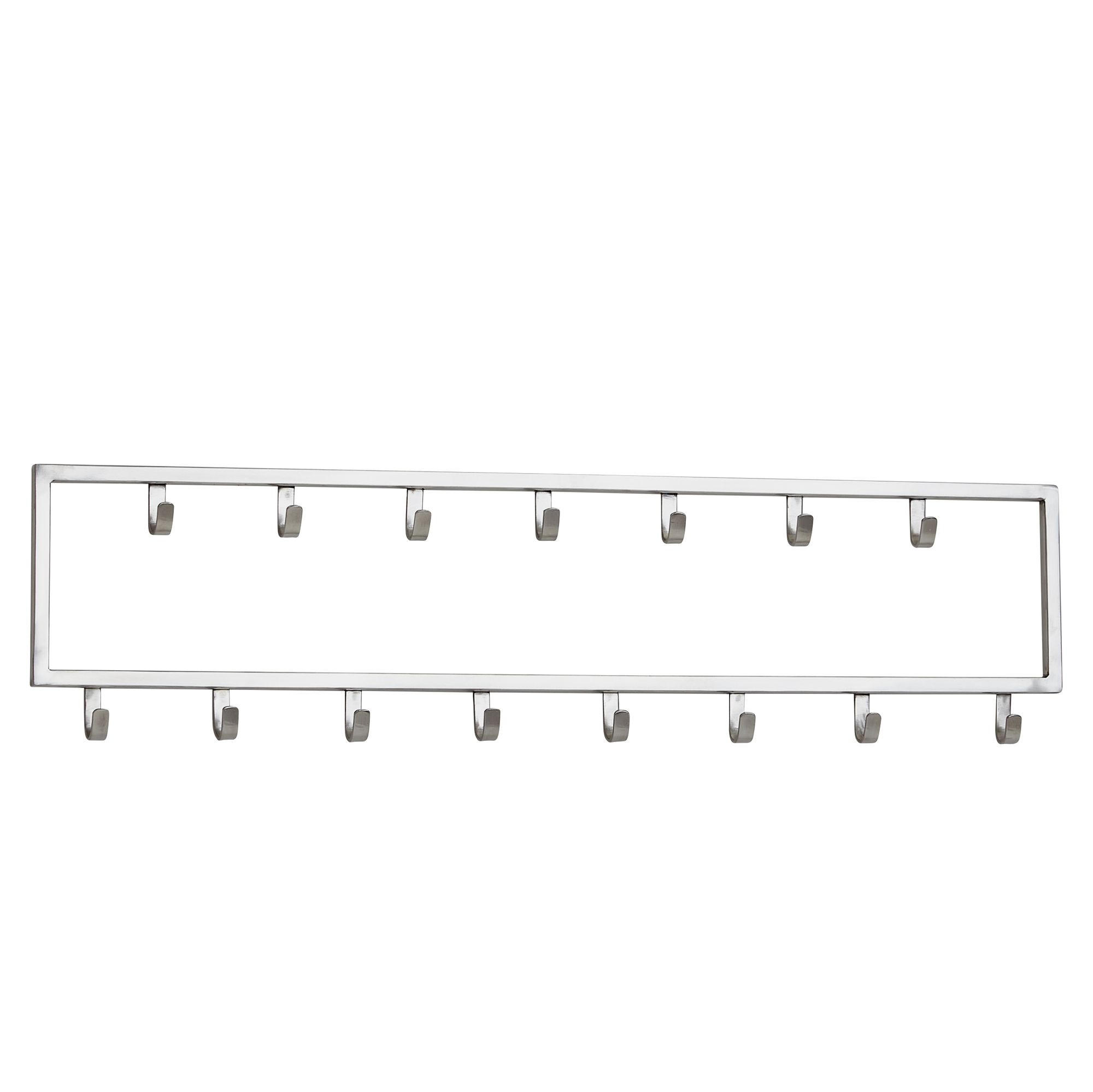 WANDGARDEROBE Metall Silber Modern 80x20x4 cm - Silberfarben, Metall (80/20/4cm) - KADIMA DESIGN