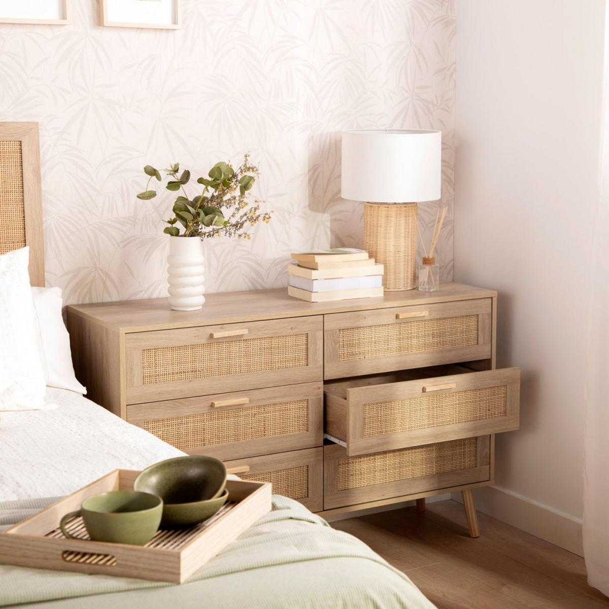 SCHUBLADENKOMMODE DOPPELTE Tahiti Natürlich 120 cm x 77 cm - Naturfarben, Naturmaterialien (120/77/40cm)