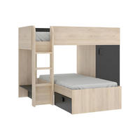 ETAGENBETT - 2 -Sitzer - Holzspan - anthrazitgrau, naturfarben hell - RICARDO - Anthrazit, Holz (111/255cm) - Vente-Unique