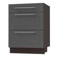 SCHUBLADENUNTERSCHRANK Kvantum D3M/60 60 / 50 / 82cm - Dunkelgrau/Graphitfarben, Holz/Holzwerkstoff (60/82/50cm) - Feldmann-Wohnen