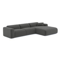 ECKSOFA RECHTS Bouclé-Stoff Graphitgrau 280cm - Graphitfarben/Grau, Textil (280/165cm) - Sia Home