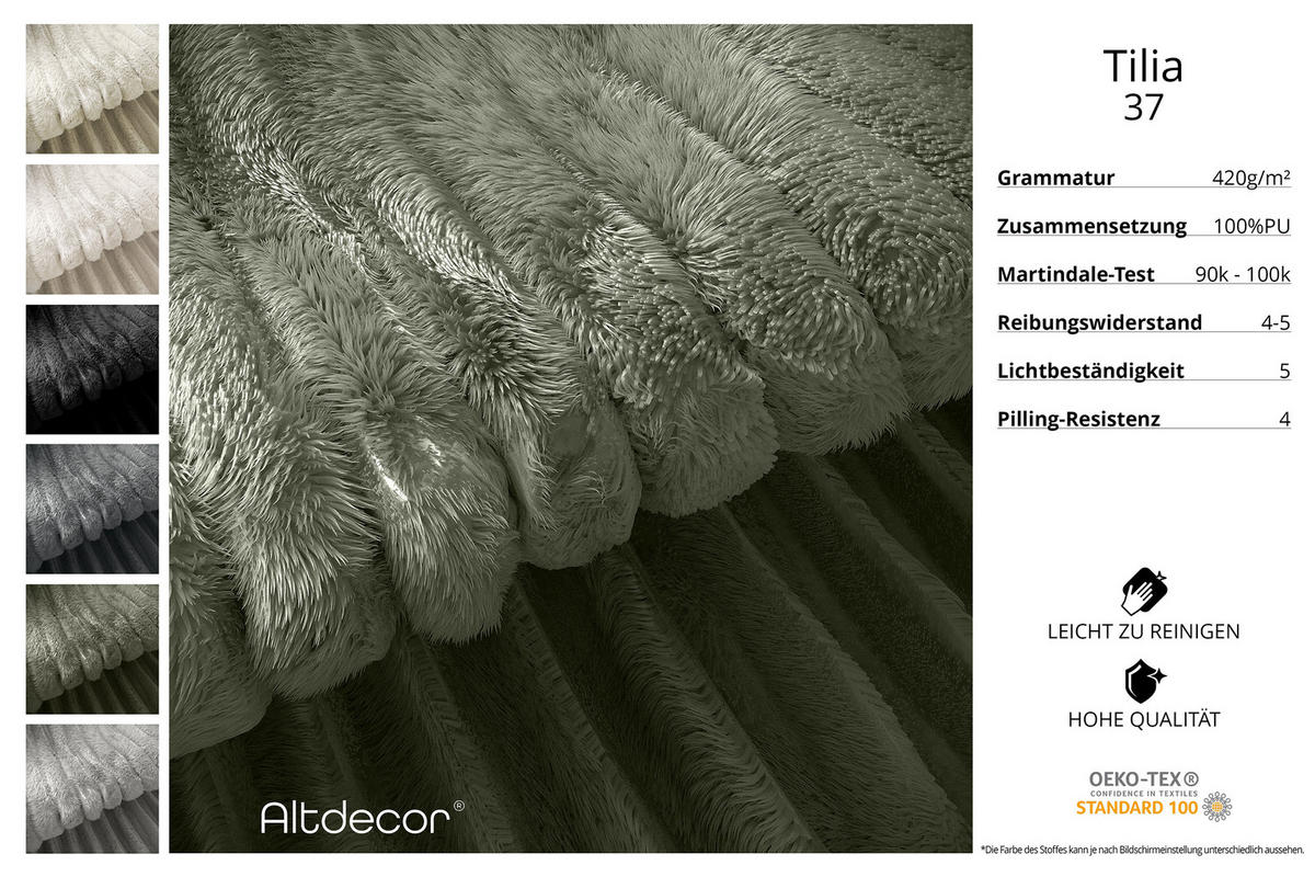 ECKSOFA mit Schlaffunktion und Bettkasten LIRA-L - 264x172x89 Olive - Olivgrün, Holzwerkstoff/Textil (264/172cm) - ALTDECOR