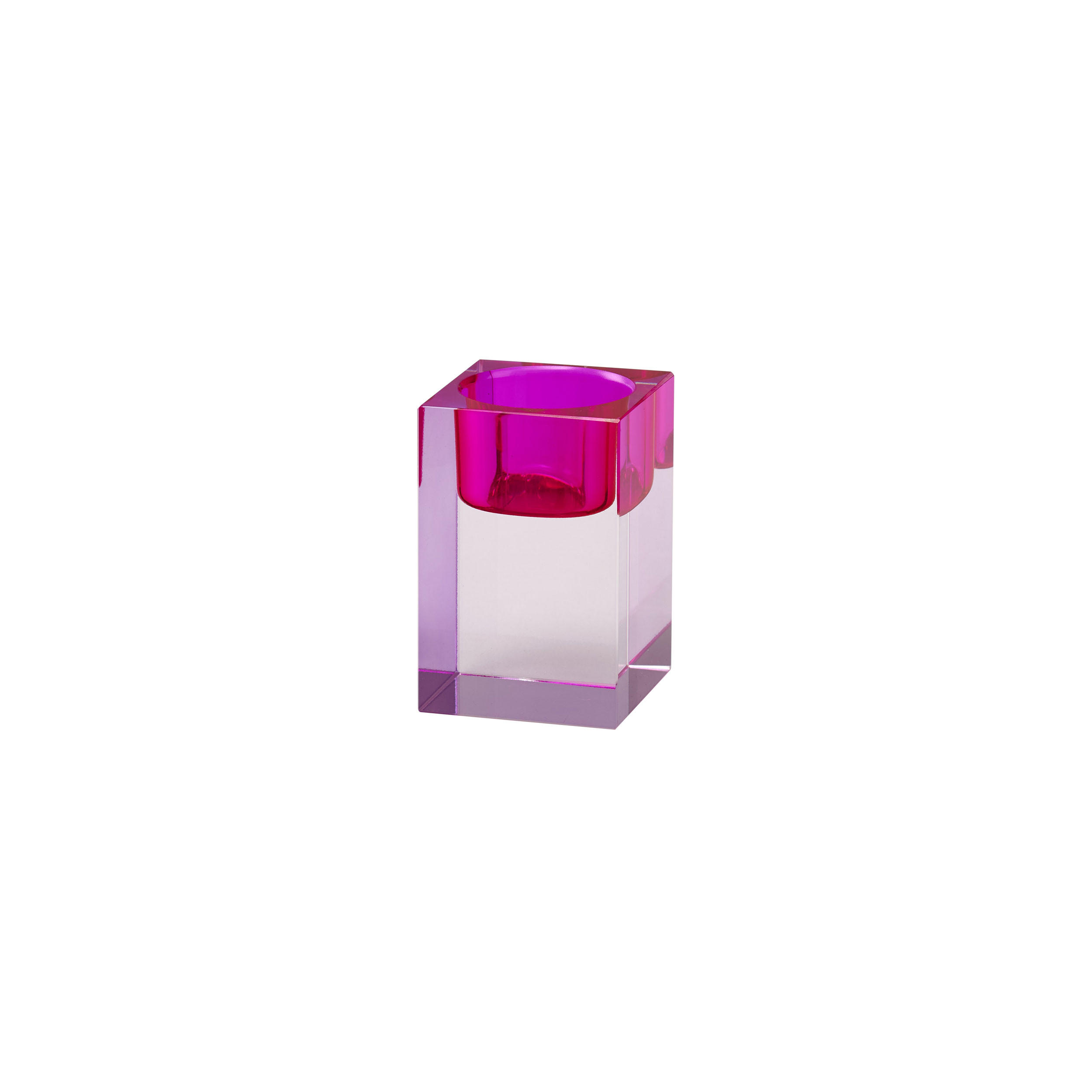 TEELICHTHALTER Sari S, Kristallglas, Pink / Rosa, H 7.7 cm - Rosa, Glas (11.5cm) - Gift Company