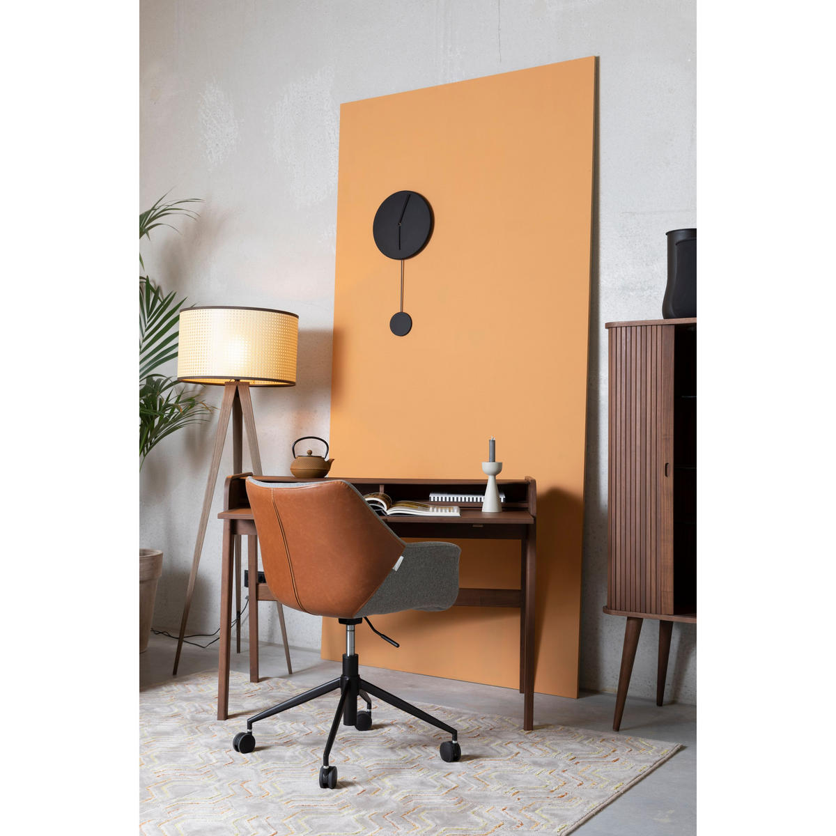 BÜROSTUHL Doulton Armlehne Vintage Braun - Braun, Textil (67/79/63cm) - Zuiver