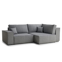 ECKSOFA MIT SCHLAFFUNKTION Tonga Grau Webstoff - Schwarz/Grau, Holz/Holzwerkstoff (255/105cm) - Maison de Reve