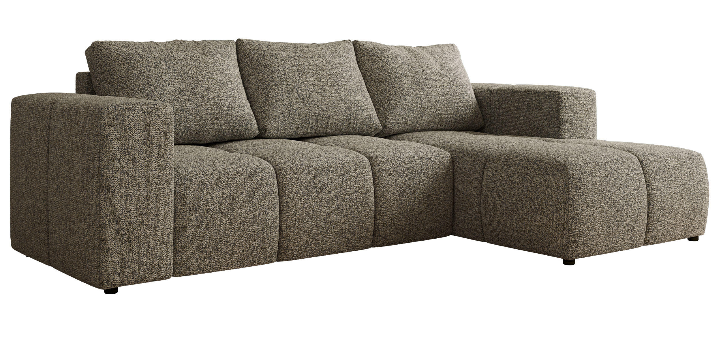 ROHOVÁ SEDAČKA MONIVA L Sivá Štruktúrovaná látka - pravá strana - čierna/sivá, textil/plast (266/164cm) - MKS
