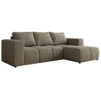 ROHOVÁ SEDAČKA MONIVA L Sivá Štruktúrovaná látka - pravá strana - čierna/sivá, textil/plast (266/164cm) - MKS