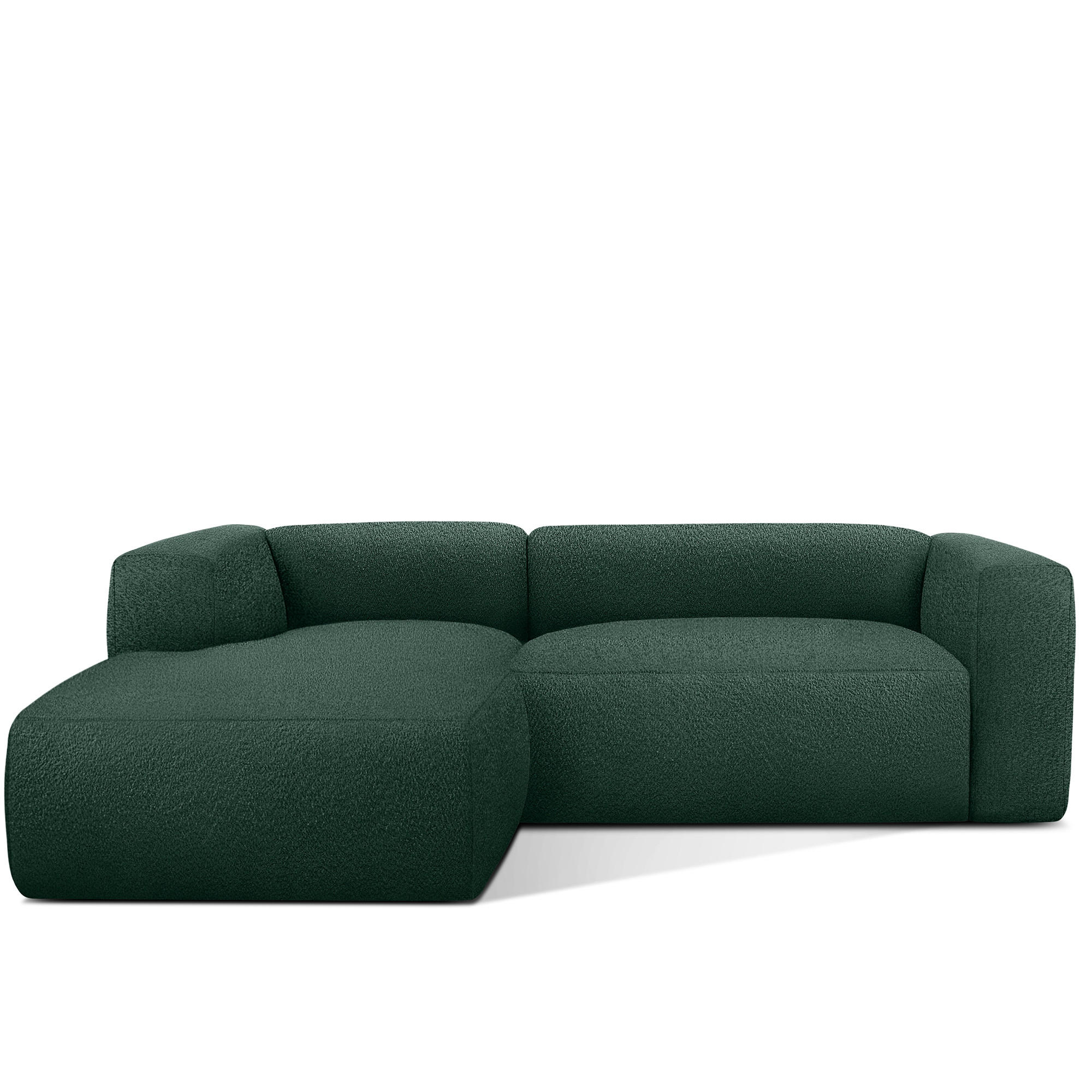 ECKSOFA LINKS BUFFO, Dunkelgrün - Dunkelgrün, Holz/Holzwerkstoff (225/176cm) - KONSIMO®