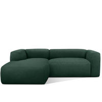 ECKSOFA LINKS BUFFO, Dunkelgrün - Dunkelgrün, Holz/Holzwerkstoff (225/176cm) - KONSIMO®