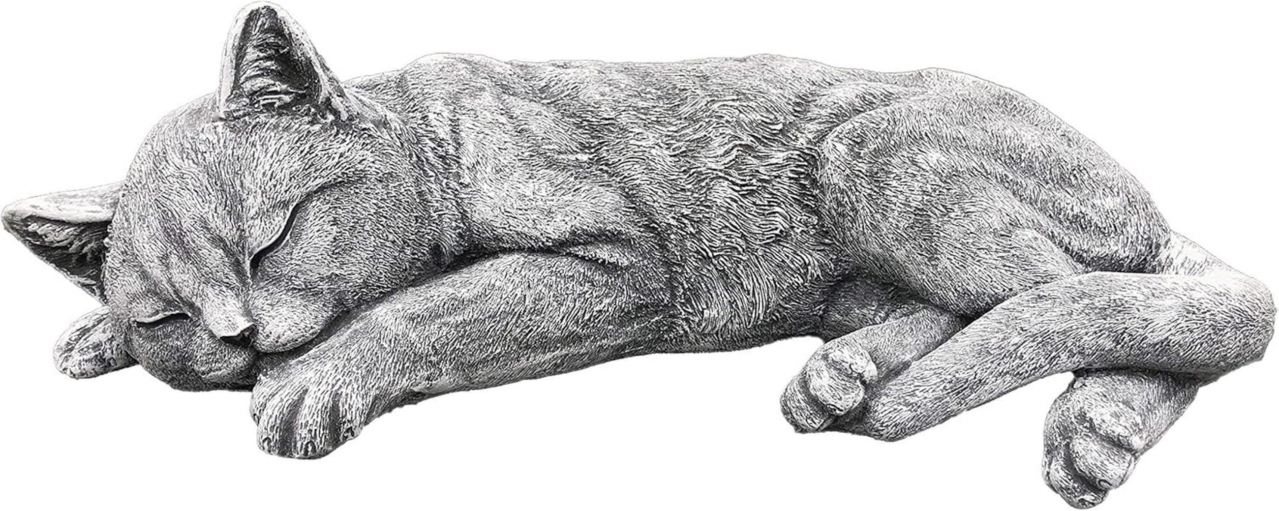 STEINFIGUR gross Katze schlafend - Grau, Stein (38/10/20cm) - stoneandstyle