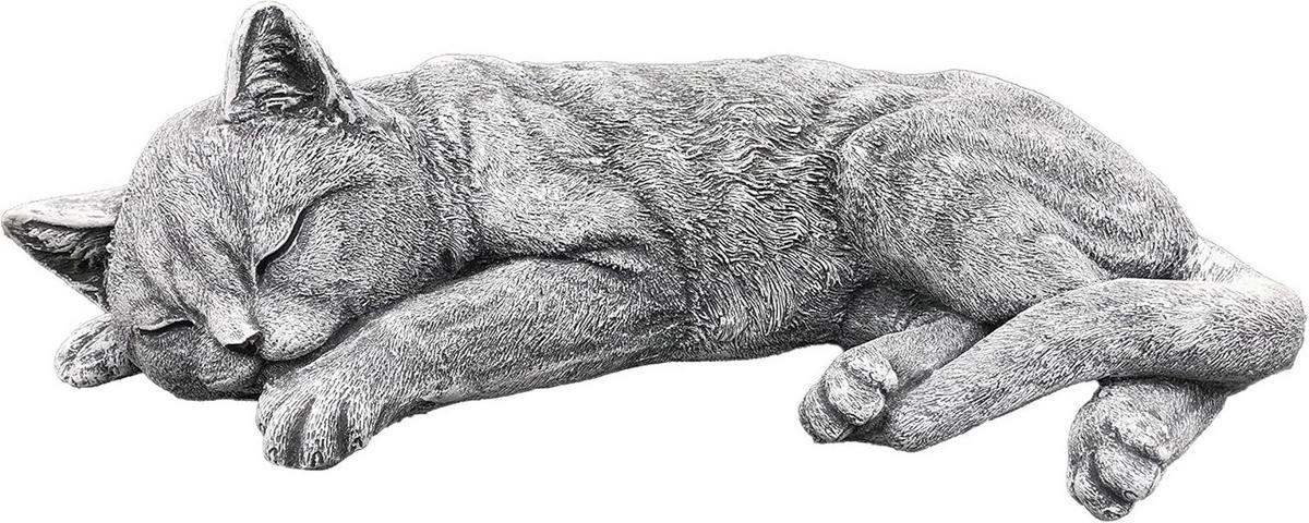 STEINFIGUR gross Katze schlafend - Grau, Stein (38/10/20cm) - stoneandstyle