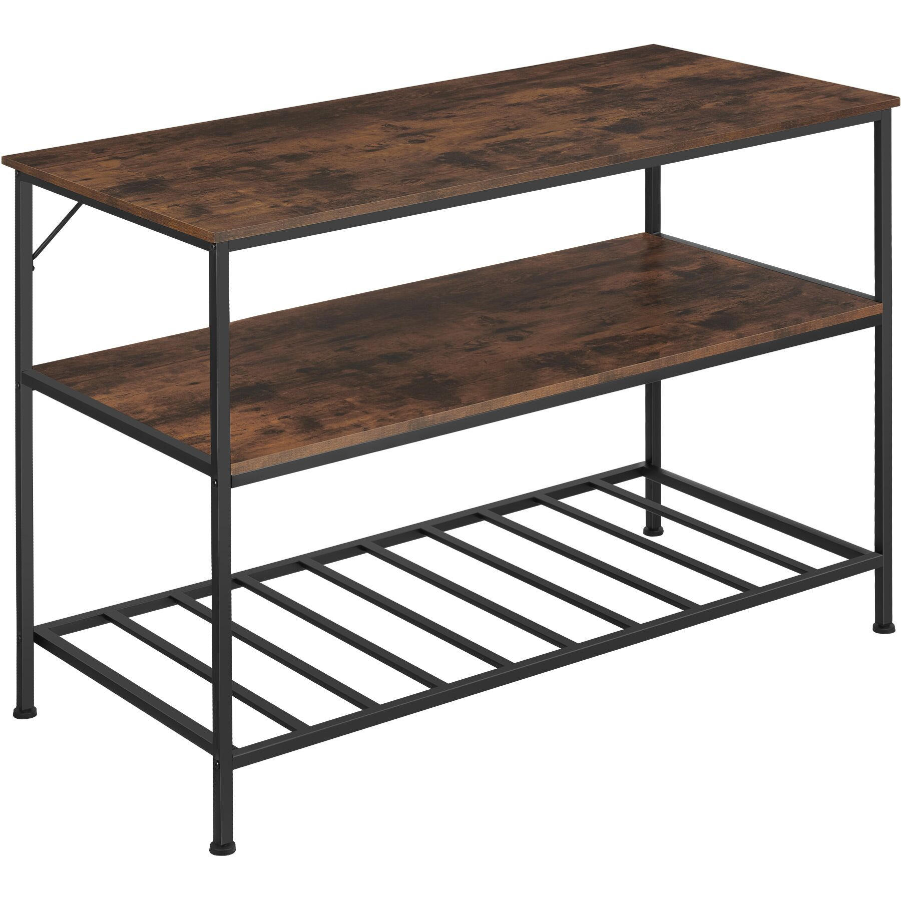 KÜCHENREGAL Akeley, 120 x 60 x 90, 5 cm, Industrial Holz dunkel, rustikal - Rostfarben, Holzwerkstoff (60/90.5/120cm) - tectake