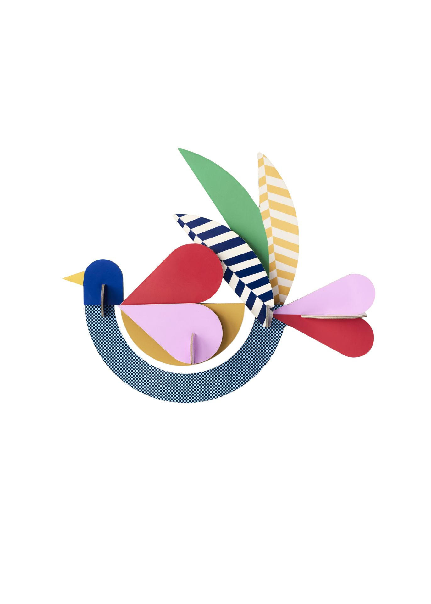 WANDSKULPTUR Bunt 7,5/22 cm - Multicolor, Wellpappe (7.5/22/28cm) - Studio Roof