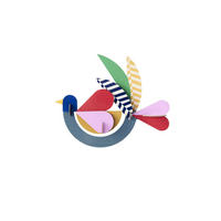 WANDSKULPTUR Bunt 7,5/22 cm - Multicolor, Wellpappe (7.5/22/28cm) - Studio Roof