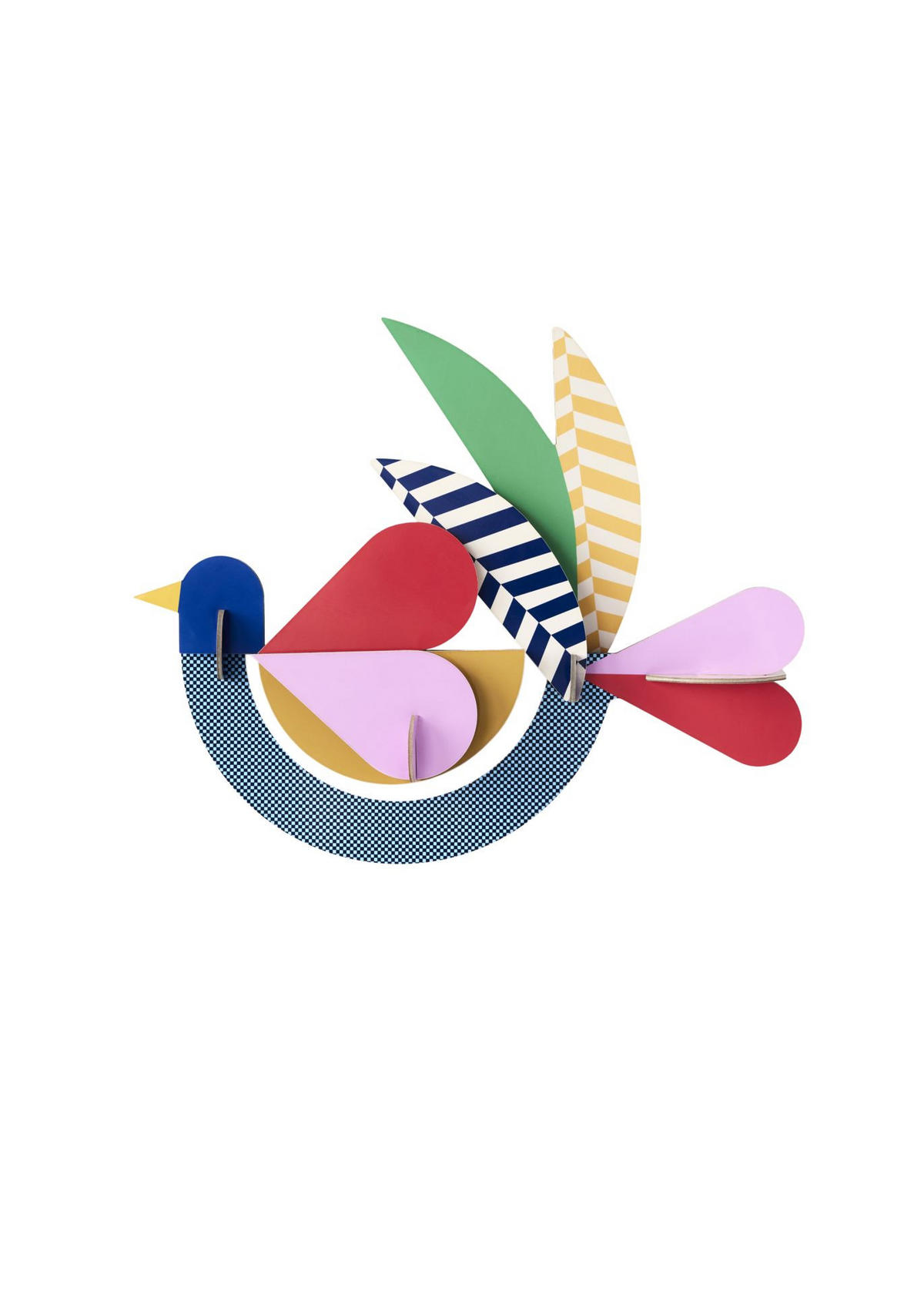 WANDSKULPTUR Bunt 7,5/22 cm - Multicolor, Wellpappe (7.5/22/28cm) - Studio Roof